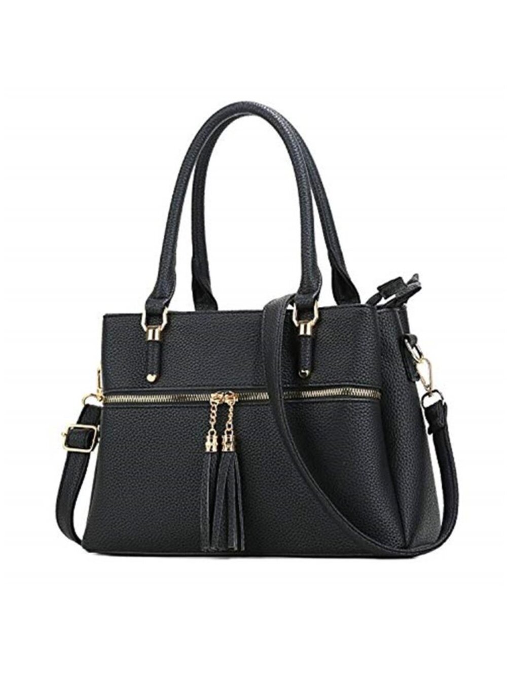 Womens PU Leather Handbag Shoulder Bag Medium Satchel Purse Multi Pocket Tote